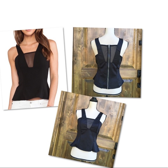 *New* Women's mesh plunge tank peplum top 🌟 - Picture 3 of 3